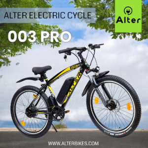 Alter 26" 003 PRO Model Electric Cycle with 7.8AH Removable Lithium ION Battery | 95% PRE- Assembled (Black & Golden)